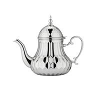 Pot à Café Argenté Facetté Verseuse | Grande Capacité, Théière En Acier Inoxydable, Confortable, Cafetière avec Couvercle arrondi, pour Heure du Thé, Hôtes
