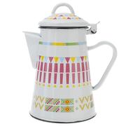 Pot à Café en Émail 0,8 L Résistant, Service de Table pour Thé | Surface Lisse Polie, Nettoyage Facile, Style Chic et Ethnique, Usage Quotidien en Hôtel et Restaurant