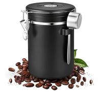 Pot à Café Hermétique en Acier Inoxydable, 2.8L, avec Cadran Dateur, Couvercle Sous Vide, Boite a Cafe Moulu Hermétique, pour Le Thé, Les Noix, Le Cacao, Plus Longtemps et Rester Frais