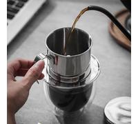 Pot à café vietnamien en acier inoxydable 304 avec poignée facile pour une infusion fluide (noir)