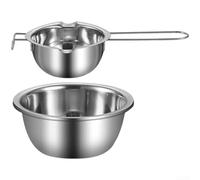 Pot à chocolat professionnel en acier 304 - Petit bain-marie double pour beurre fromage et savon - Poignée ergonomique pour cuisine domestique 500 ml (E)