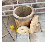 Pot à choucroute 5 l, en chêne, avec couvercle et plaque de pression, récipient d'insertion, récipient en bois de fermentation pour la conservation des légumes