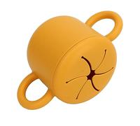 Pot à Collation en Silicone pour bébé, Tasse à Collation en Silicone 350ml, Conception Polyvalente à Double Oreille, Légère pour Bébés et Enfants (Jaune Gingembre)