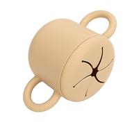 Pot à Collation en Silicone pour bébé, Tasse à Collation en Silicone 350ml, Conception Polyvalente à Double Oreille, Légère pour Bébés et Enfants (Beige)