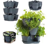 Pot à colonne d'herbes 3 étages jardin d'herbes aromatiques pot de fleurs col...