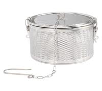 Pot à condiments, récipient épices, passoire, infuseur thé en acier inoxydable, filtre avec chaînette de suspension for la maison et le restaurant(Diameter 18cm/7.1in)