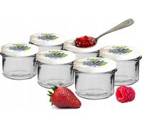 Pot à confiture avec couvercle coloré 6 pièces 235 ml