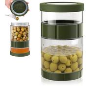Pot a Cornichon Retournable, 1,5l Bocal à Concombre Flip avec Passoire Hermétique Pot Cornichon Retournable en Verre Réversible pour Olives Jalapenos Kimchi Fruits Marinés et Légumes En Saumure