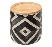 Pot à cotons noir et beige ""Canvas"" - 5 five simply smart