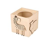 Pot à crayon en bois animaux de la savane
