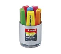 Pot À Crayons - 6 Surligneurs - Stabilo Boss Original - Assortiment Fluo