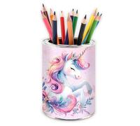 Pot à crayons licorne rose - Pot à crayons - Organiseur de bureau - En métal - Pour enfants et filles - Pour la rentrée des classes