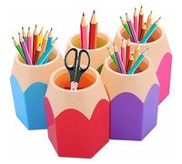 Pot à Crayons Lot de 5 Assortd Couleur Stylo Vase Pot à Crayons Maquillage Brosse Support Organiseur de Bureau Papeterie Organiseurs