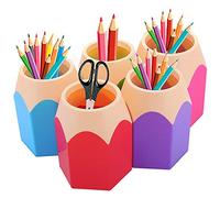 Pot à Crayons Lot de 5 Assortd Couleur Stylo Vase Pot à Crayons Maquillage Brosse Support Organiseur de Bureau Papeterie Organiseurs