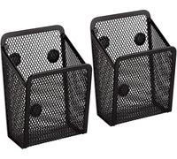 Pot À Crayons Magnétique - Lot De 2, Organiseur En Treillis Métallique Durable Pour Réfrigérateurs, Tableaux Blancs, Casiers, Noir