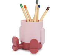 Pot À Crayons Mr Sitty Couleur Rose Design Coloré Et Avec Deux Compartiments De Stocka