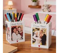 Pot À Crayons Personnalisé « Daddy & Me » En Forme De Brique, Cadre-puzzle En Blocs De Construction Sur Mesure, Puzzle Photo 3D Moderne Pour Décorer Une Étagère De Bureau À Domicile, Cadeau Pour Papa