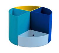 Pot à crayons plastique The Quarter 4 compartiments - coloris bleu