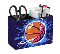 Pot à crayons pour bureau, balle de basket-ball, rangement de stylos de bureau, organisateur de crayons de bureau, porte-pinceaux de maquillage pour bureau, école, université en cuir