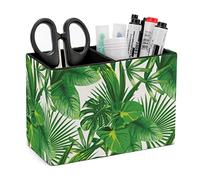 Pot à crayons pour bureau, feuilles tropicales exotiques, rangement de stylos de bureau, organisateur de crayons de bureau, porte-pinceaux de maquillage pour bureau, école, université en cuir