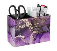 Pot à crayons pour bureau, porte-stylos en marbre violet et doré, organiseur de bureau pour crayons, pinceaux de maquillage pour bureau, école, université