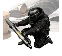 Pot à crayons - Statuette de héros pour l'organisation | Résine imprimée 3D avec détails texturés et large cavité de rangement, sculpture de réaliste, accessoires de bureau pour décoration