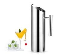 Pot à eau en acier inoxydable 2 L,Pichet à Eau en Acier Inoxydable avec Garde, Pichet à eaus en acier inoxydables pitcher potable froide carafe à eaus avec blocage de glaçons pour thé glacé