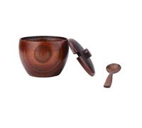 Pot à épices en bois naturel avec couvercle et cuillère Vendos85