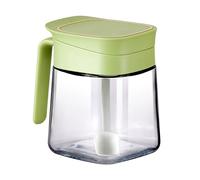 Pot à épices en Verre avec Couvercle et Cuillère, 10,9 Oz, Bouteilles D'assaisonnement, Pots à Condiments pour Sel, Sucre, Poivre, épices, Récipient à Sel Décoratif, Sucrier pour Outil(Vert)