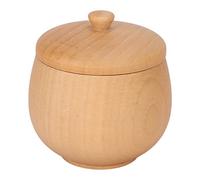 Pot à épices japonais | Récipient à condiments en bois de jujube aigre avec couvercle rabattable | Rangement de cuisine pour sel/sucre/poivre | Matériau en bois, 3,5 pouces (Modèle de journal)