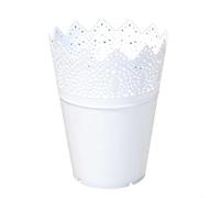 Pot à Fleurs en Plastique Couronné 14cm Résistant(White) | Matériau PP pour robuste, résistant aux chocs, design couronne élégant, hauteur 14cm, usage intérieur