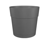 Pot a fleurs et plantes rond CAPRI LARGE - Plastique - Réservoir d'eau - diametre 35 cm - Anthracite -