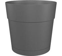 Pot a fleurs et plantes rond CAPRI LARGE - Plastique - Réservoir d'eau - diametre 35 cm - Anthracite - ARTEVASI Anthracite G