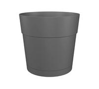 Pot a fleurs et plantes rond CAPRI LARGE - Plastique - Réservoir d'eau - diametre 40 cm - Anthracite -