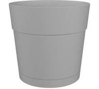 POT A FLEURS ET PLANTES ROND CAPRI LARGE - PLASTIQUE - RÉSERVOIR D'EAU - DIAMETRE 40 CM - GRIS CLAIR - ARTEVASI