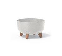 Pot de fleurs bas 6,8L avec pieds amovibles et insert 285 mm, Blanc gres