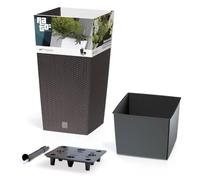 Pot À Fleurs Haute - Prosperplast - Rato Square - Anthracite - Hauteur 50 Cm Multicolore