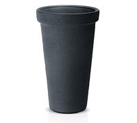 Pot à fleurs pour plantes rond Classic Tower décoratif en plastique, hauteur 79 cm, intérieur extérieur, Ø48 cm, couleur noir, design moderne, 86 litres