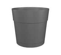 Pot à fleurs rond CAPRI LARGE 30 cm anthracite réservoir d'eau