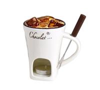 Pot à fondue personnel - Tasse à chocolat en céramique, tasse chauffante pour dessert maison, vaisselle de service créative, expérience gustative avec dessert au fromage et aux bonbons | Rassemblement
