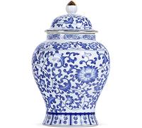 Pot à gingembre chinois avec couvercle Jingdezhen - Style antique Décoration d'intérieur rétro Fleurs en porcelaine bleue et blanche Style traditionnel chinois Ming et Qing (Branches)