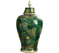 Pot à gingembre moderne en céramique avec couvercle pour décoration d'intérieur, temple floral, vase décoratif pour salon, chambre à coucher (OneColor S)