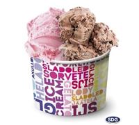 Pot à Glace Carton Texte Coloré 520 ml - SDG Lot de 1140