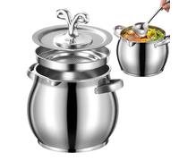 Pot à Graisse de Bacon,Boîtier de Stockage de Graisses en Acier Inoxydable - Pot à Graisse de Cuisson avec Couvercle Tamis | Pour Cuisine Petit Déjeuner Brunch Weekend et Fêtes