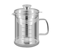 Pot À Huile Domestique - Récipient En Acier Inoxydable, Support De Stockage De Graisse, Système De Séparation Des Graisses De Cuisson | Conception De Crépine À Mailles Fines Pour La Cuisine Pique-