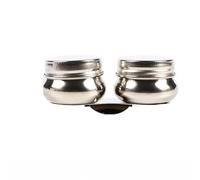 Pot à huile en acier inoxydable à double compartiment, 9,8 x 4,7 cm, nettoyeur de pinceaux, récipient pour médium et essence de térébenthine, accessoire de peinture portable pour croquis