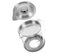 Pot à Huile Filtrante en Verre 1 Litre avec Passoire Inox | Couvercle Anti Poussière, Large Ouverture et Bec Verseur, Usage la Cuisine pour Jus et Huile de Cuisson
