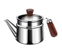 Pot à huile multi-usage en acier inoxydable et bois de noyer pour filtrer l'huile de cuisson chaude
