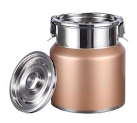 Pot à lait 2,5 l avec couvercle hermétique pour cuisine | Distributeur d'eau en acier inoxydable pour camping, maison, cuisine, ferme, dîner, restaurant, fête, rassemblement, doré