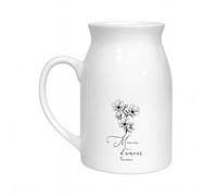 Pot à lait céramique 450 ml personnalisé prénom - “Mamie d’amour” - Cadeau grand-mère/fête des mamies - Vase déco multi-usage - Lave-vaisselle